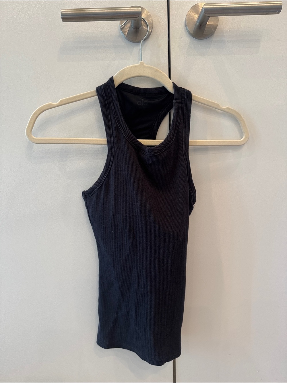 ALO Yoga Black Ribbed Wellness Bra Tank